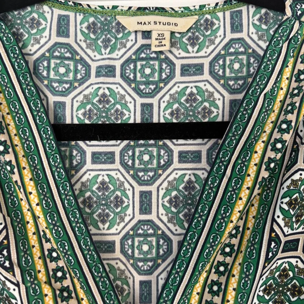 Max Studio green and yellow maxi dress size XS - Picture 3 of 8